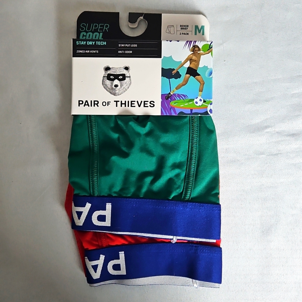 Pair Of Thieves Men's SuperCool Medium Underwear Red/Green